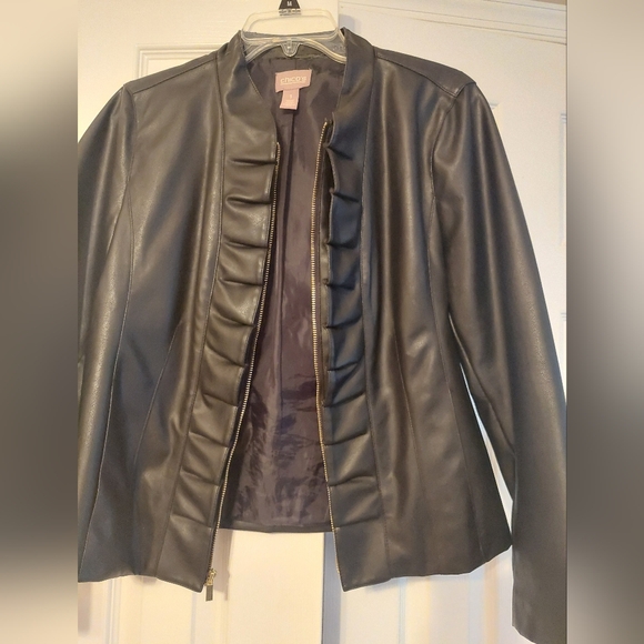 Chico's Leather Jacket Black - Picture 5 of 6